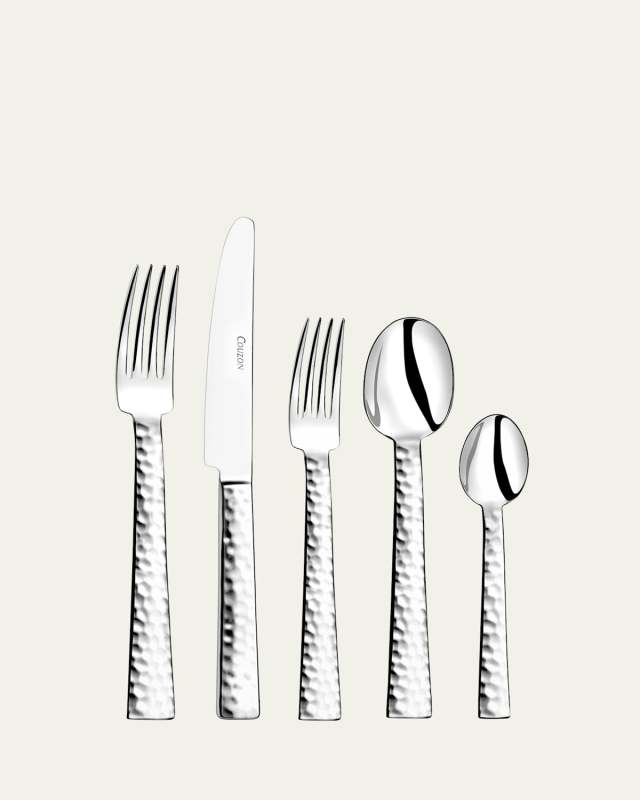 Ato Hand-Hammered 5-Piece Flatware Set